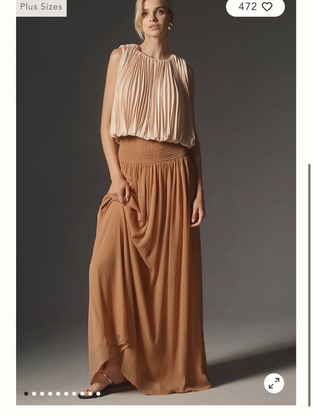 Anthropologie Smocked Sheer Maxi Skirt